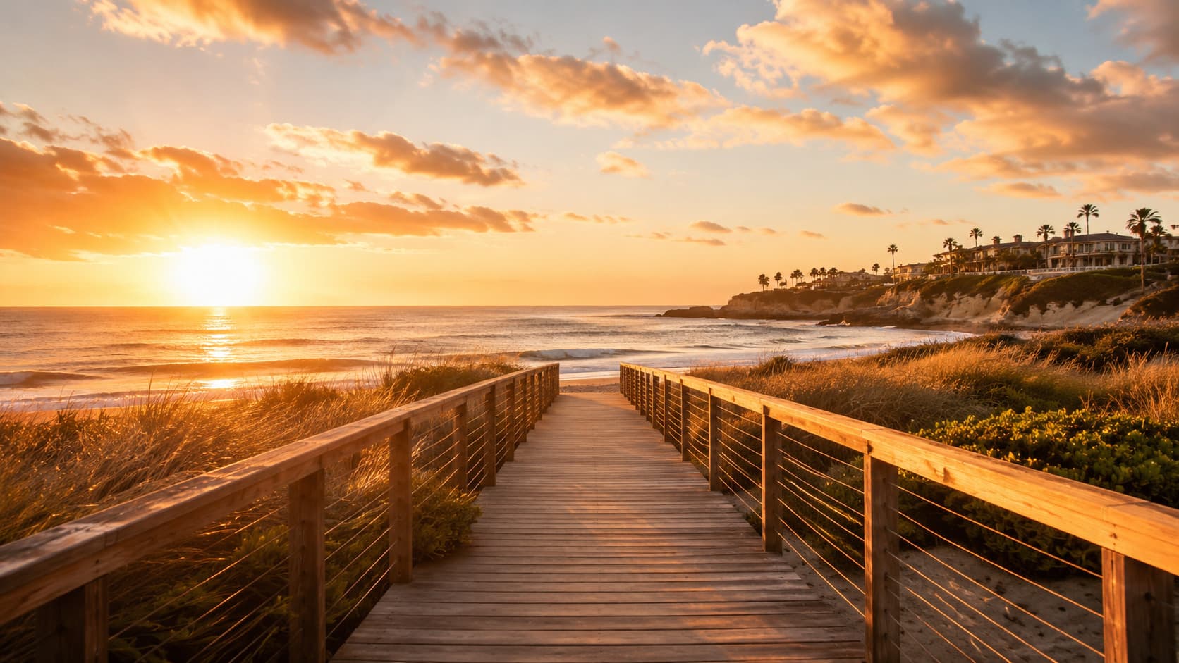Beach Boardwalk Sunset