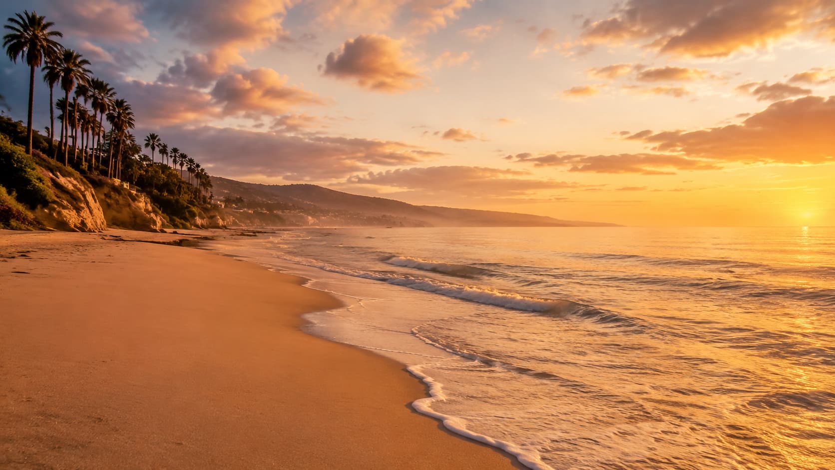 Beach Shoreline Sunset