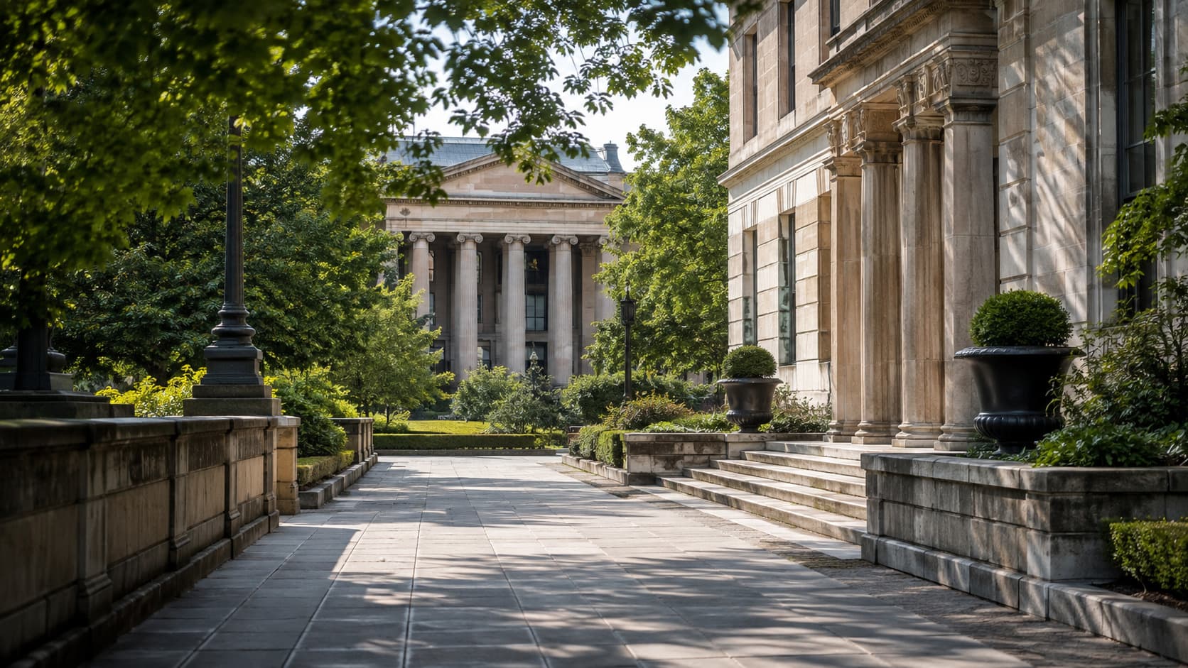 Campus Building Walkway